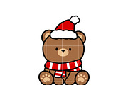 Cute Christmas Bear SVG for Cricut, an Illustration by TheHitShop (Thumbnail 8 of 10)