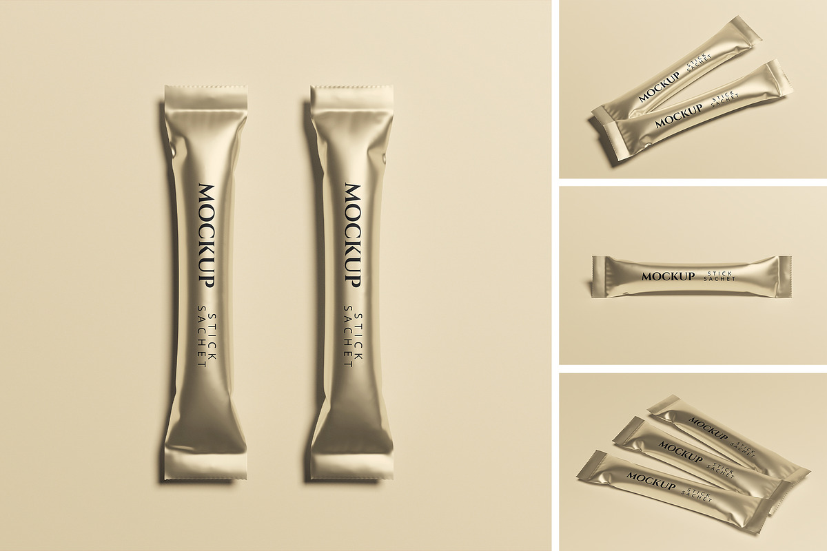 Stick Sachet Mockup, an Advertising Mockup by HanaSaka_Studio (Photo 2 of 5)