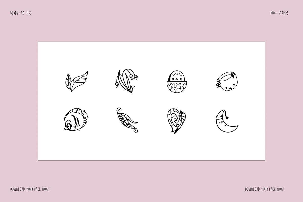 PROODLE Procreate Doodle Stamps, a Brush Add-On by Delightful Design (Photo 6 of 8)