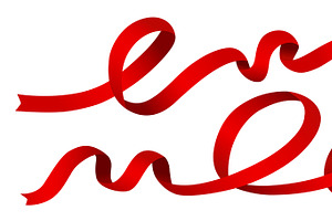 Red ribbon on white background, an Object Graphic by ArtBackground