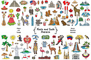 Vector set - North and South America, an Object Graphic by Olga Chuklay (Thumbnail 1 of 2)