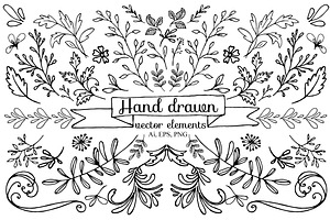 Hand drawn vector elements