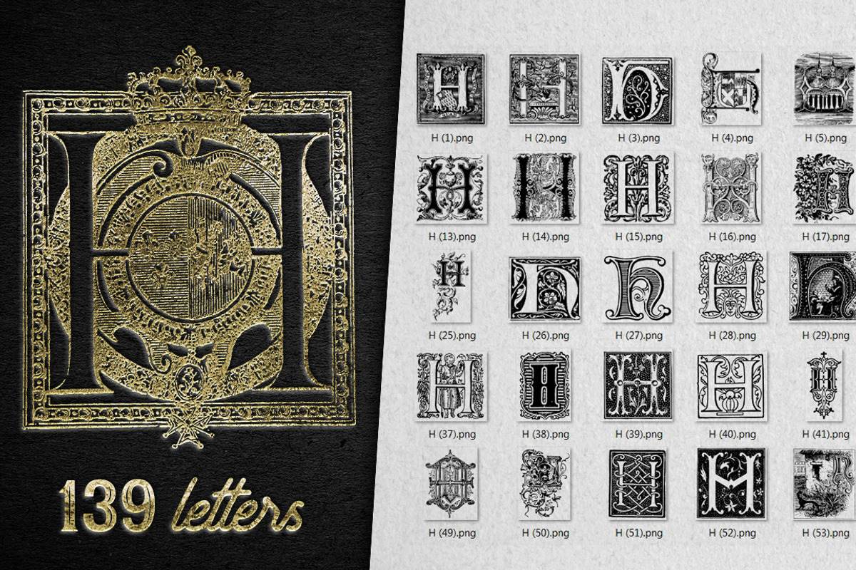 28 IN 1 VINTAGE LETTERS COLLECTION, a Symbol Font by Graphic Spirit (Photo 10 of 31)