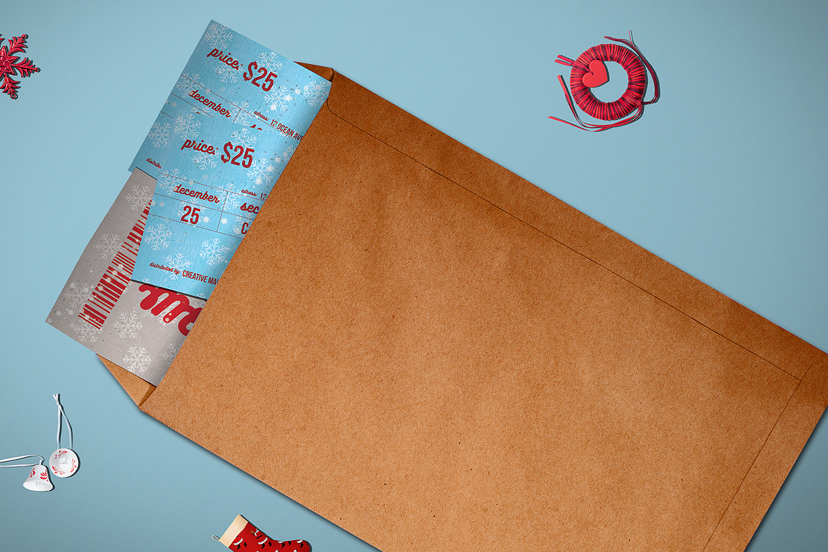 Magic red christmas event tickets, a Card Template by Tzochko (Photo 3 of 5)