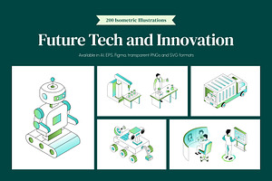 200 Future Tech and Innovation, a Technology Illustration by Prosymbols