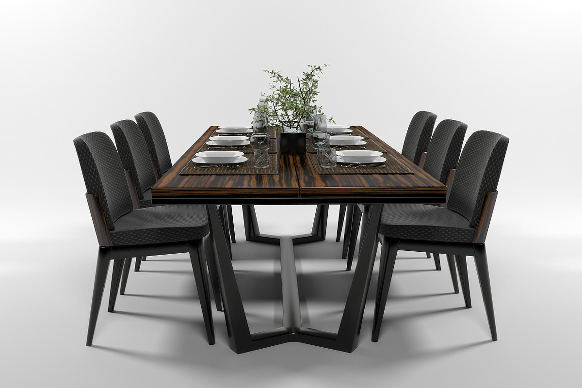 Dining furniture set 2807, a Furniture 3D Model by inDahouze (Photo 4 of 11)