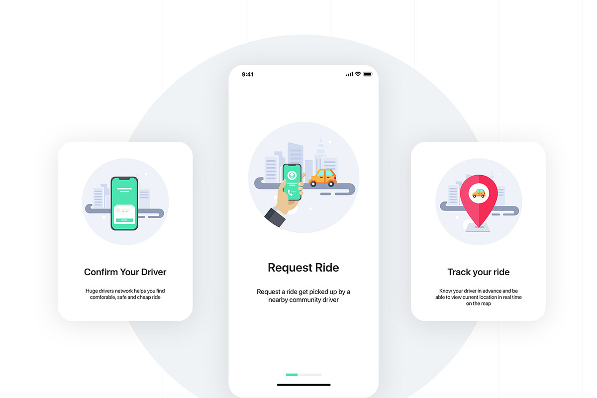 Taxi Booking App UI Kit, an App Template by hoangpts (Photo 4 of 7)