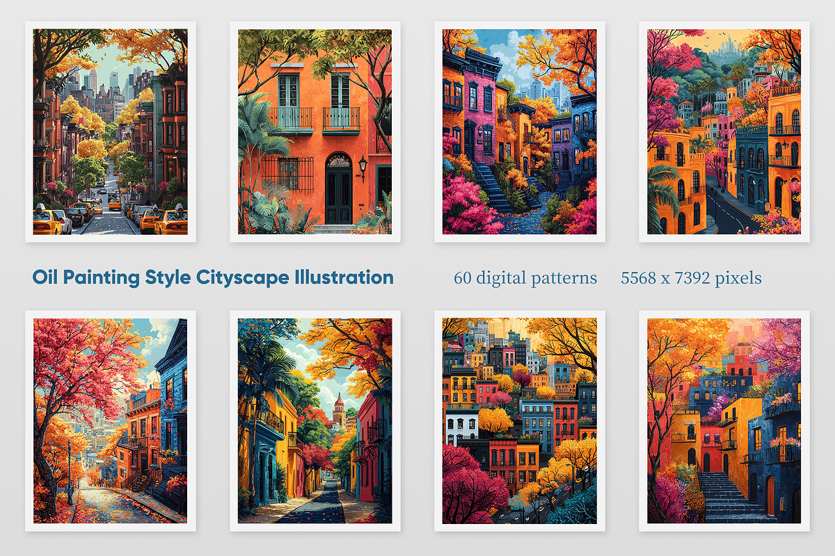 Oil Painting Style Cityscape, a Decorative Illustration by Housui Patterns (Photo 3 of 9)