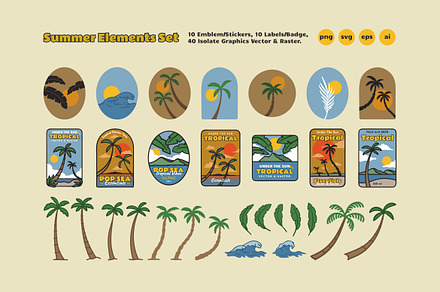 Tropical Summer Graphic Elements