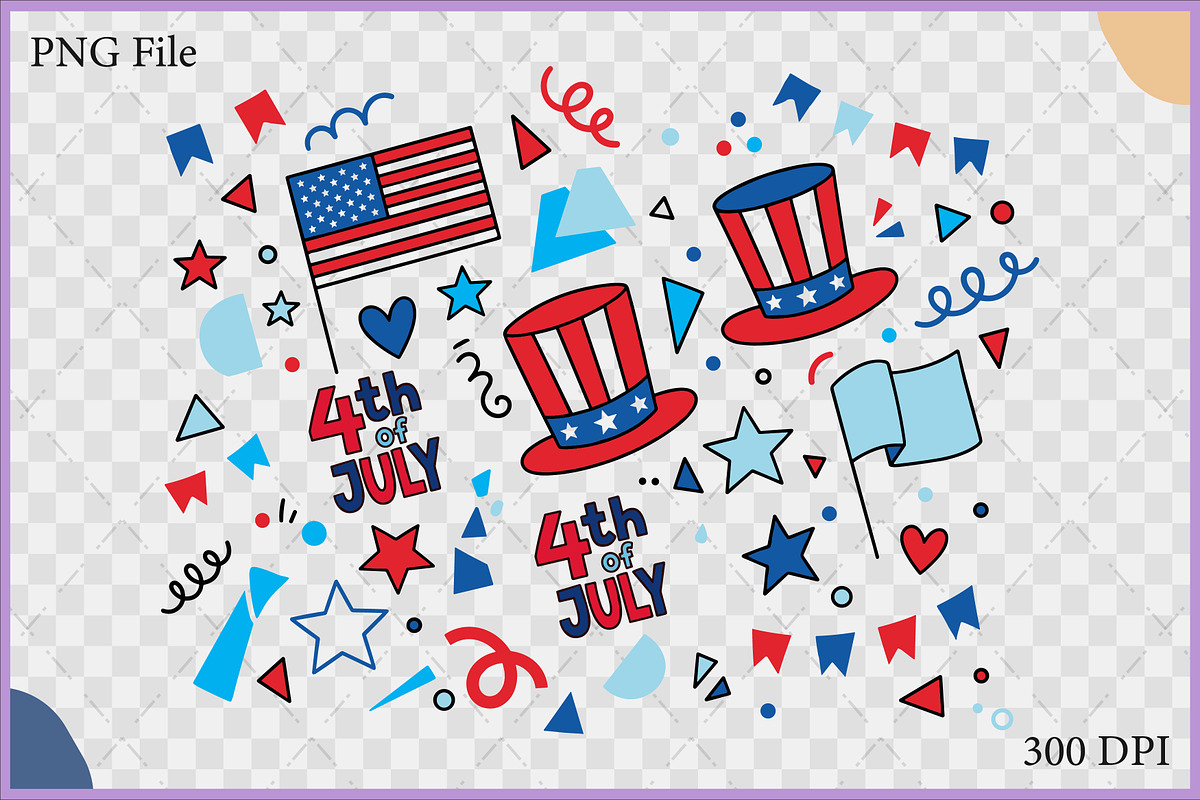 4th of July Clipart SVG Vector PNG, a Decorative Illustration by Gfx Expert Team (Photo 2 of 3)
