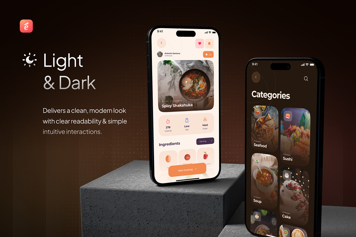 Appetit - Food Recipes App UI Kit, an UI Kit Template by Rafiq | YDN (Photo 5 of 6)
