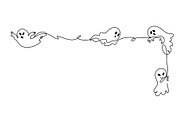 Cute Halloween ghost corner frame, a Seasonal Illustration by Valenty (Thumbnail 1 of 3)