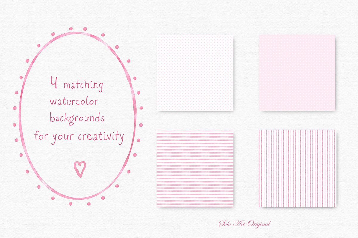 Watercolor Hand-Drawn Pink Frames, an Object Graphic by Solo Art Original (Photo 7 of 14)