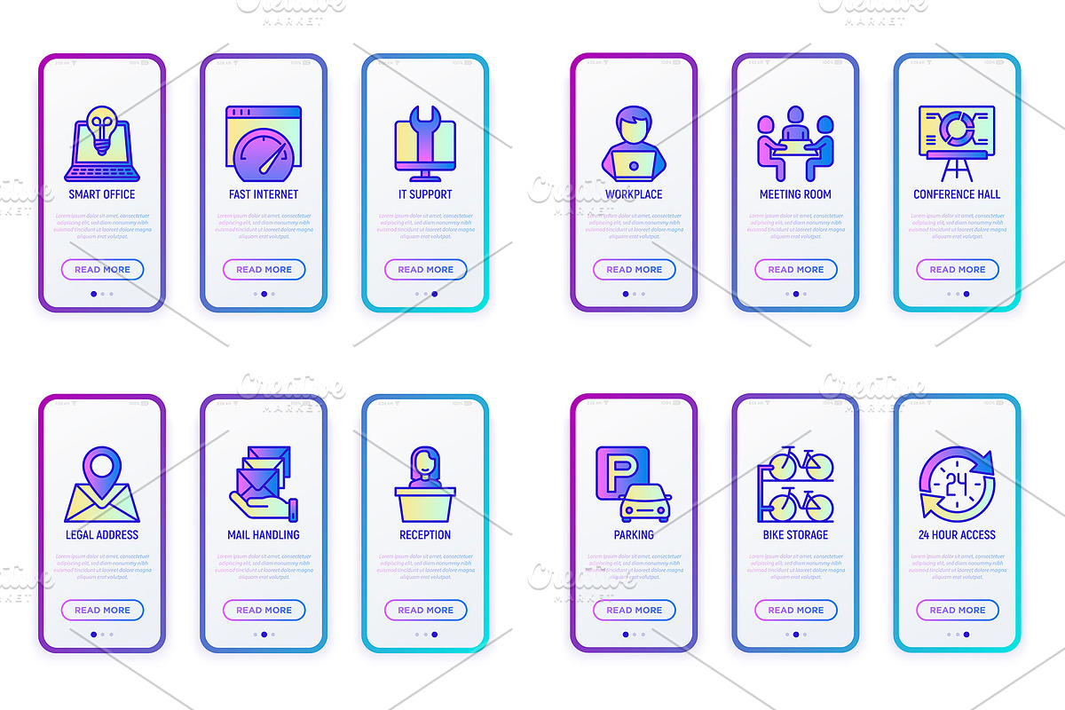 40 Coworking Templates / 16 Icons, a Flyer Template by Alex Blogoodf (Photo 9 of 13)