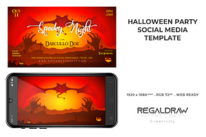 Halloween Social Media Template, a Social Media Template by regalDRAW