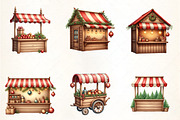 Festive Christmas Market Clipar, an Illustration by CrexoraLab (Thumbnail 3 of 5)