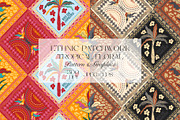 Patchwork Tropical Floral Pattern, a Pattern Graphic by StudioGlouna (Thumbnail 1 of 9)