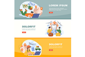 Travel planning. horizontal banners, an Illustration by Onyx