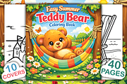 Easy Summer Teddy Bear Coloring Book, an Animal Illustration by Ink Gallery (Thumbnail 1 of 4)