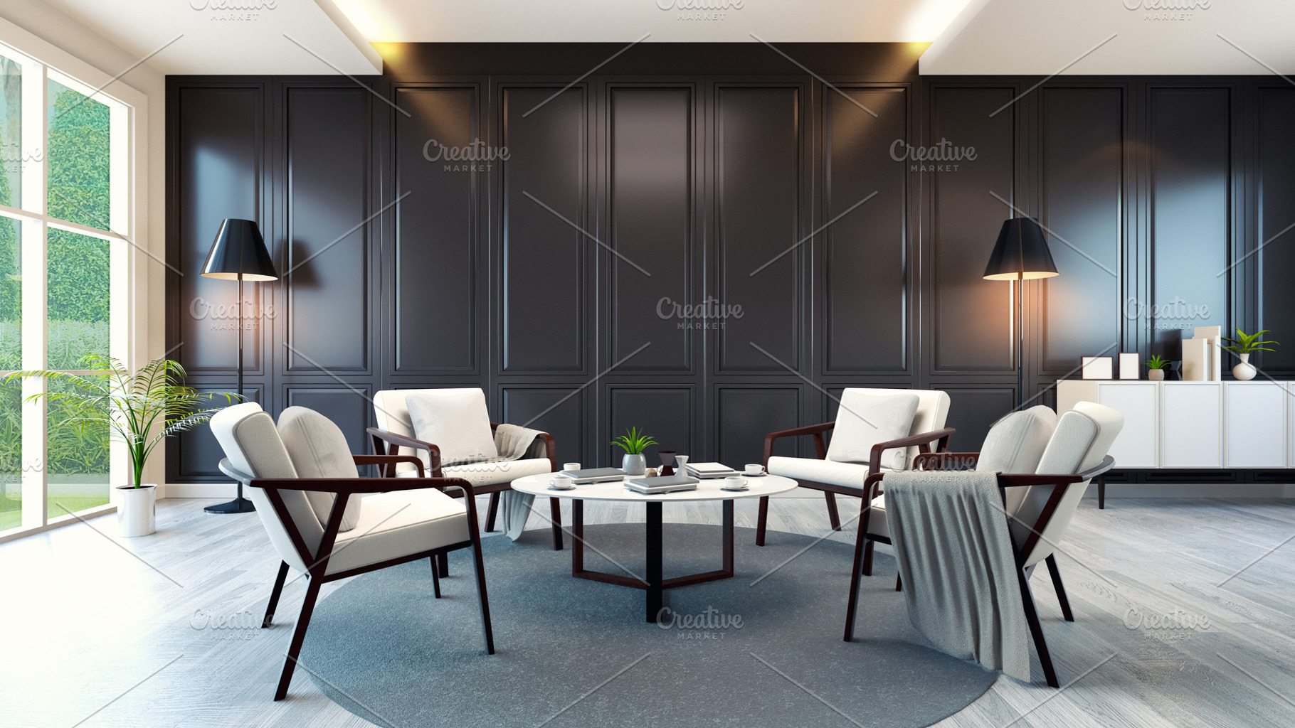 Modern contemporary meeting room featuring interior, modern, and room, an Architecture Photo by 3D INTERIOR DESIGN