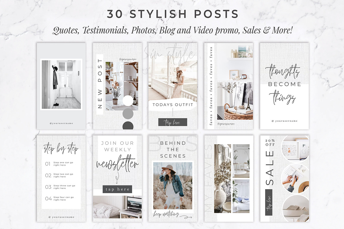 Instagram Stories for Canva | Linen, a Social Media Template by Thirty One Palms Studio (Photo 3 of 11)