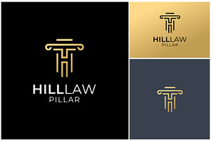 Letter H Pillar Gold Logo, a Branding & Logo Template by ika trisiana