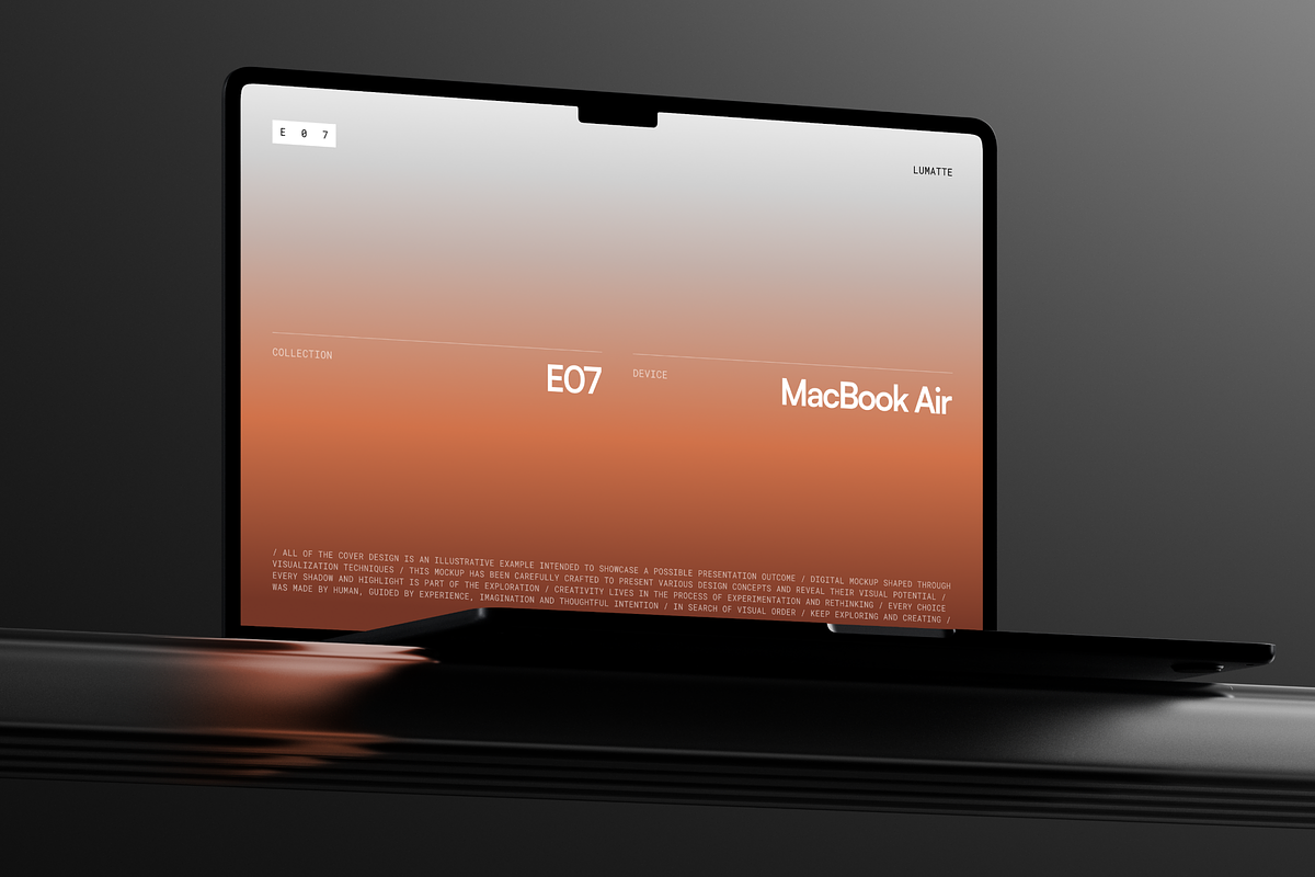 MacBook Air Collection E07 Mockup 1, a Mac Mockup by Lumatte (Photo 3 of 5)