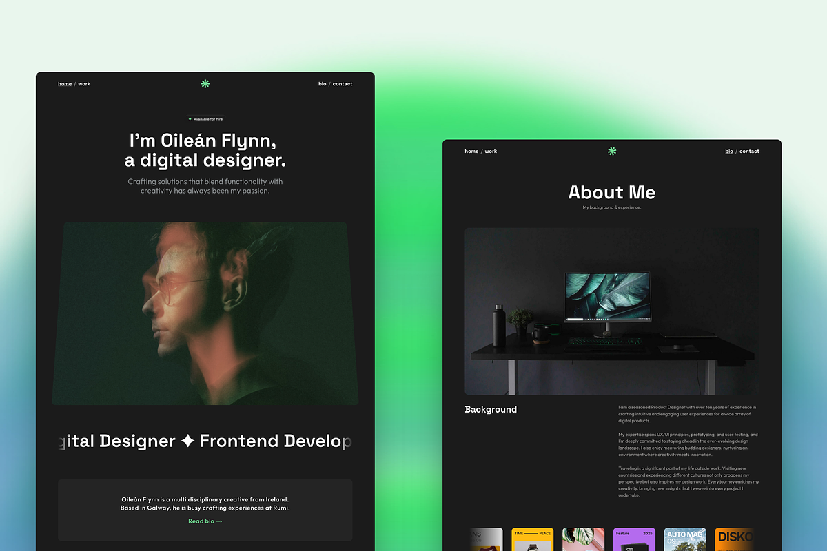 Oilean - Dark Framer Portfolio, a Templates & Theme by Eamonn Day Lavelle (Photo 2 of 4)