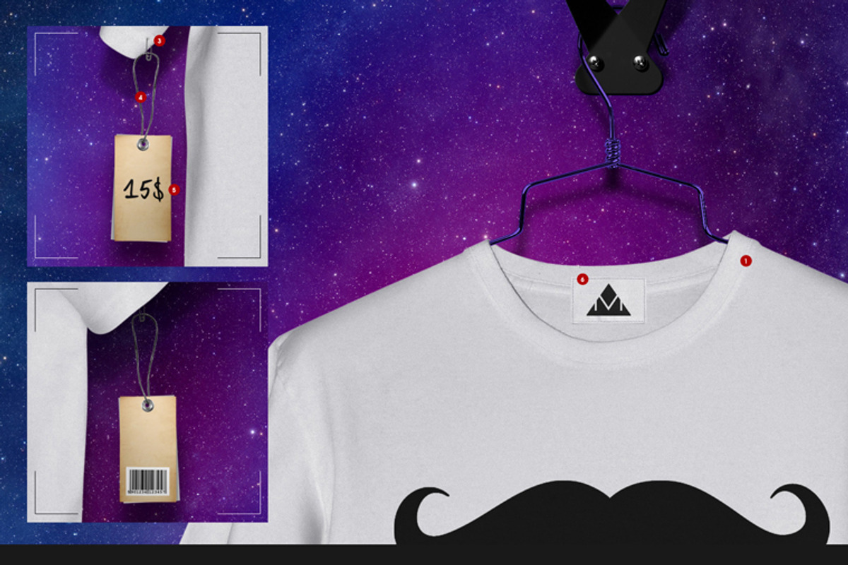 Men's T-shirt On 5 Stages Mock-up, a Hoody Mockup by Mocca Mockups Store (Photo 38 of 69)