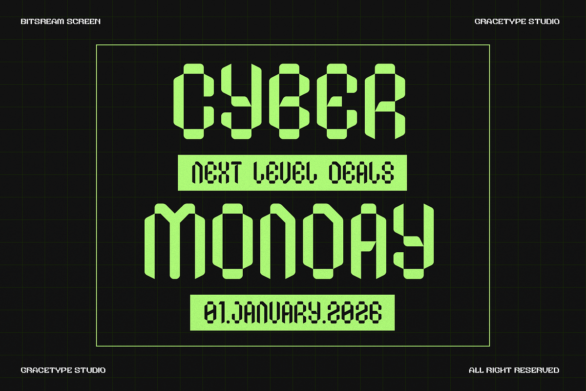 Bitstream Screen | Pixelated Font, a Sans Serif Font by gracetype_studio (Photo 5 of 12)