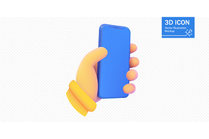 Hand holding a blank smartphone, a Technology Illustration by ZinetroN