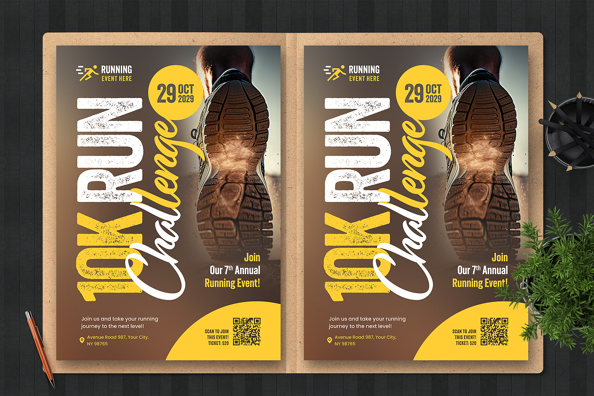 Running Challenge Flyer Template, a Flyer Template by Boostock (Photo 11 of 11)