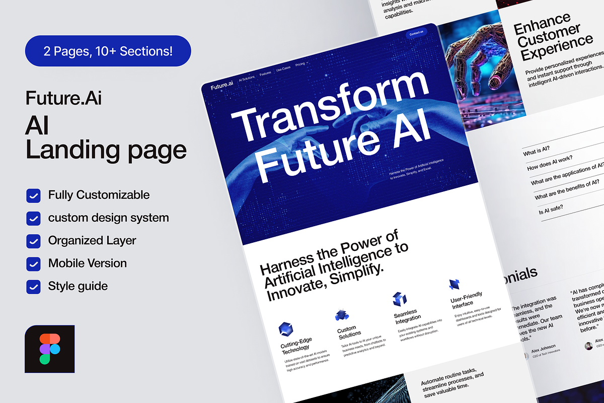 Future.Ai- Landing page design, a Landing Page Template by Ahmed Rubel (Photo 1 of 5)