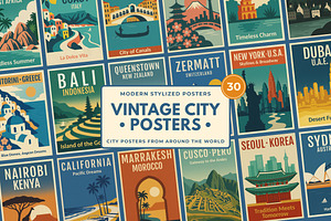 30 Travel City Prints
