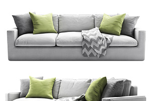 Vogue Three-seat Sofa 3d Model