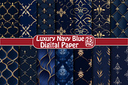 Luxury Navy Blue Pattern, an Illustration by DreamPrint404 (Thumbnail 1 of 5)