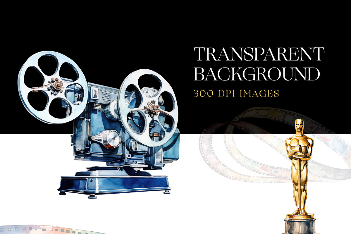 Watercolor Movie, Theatre, Popcorn, a Decorative Illustration by BrushstrokeArtGB (Photo 6 of 9)