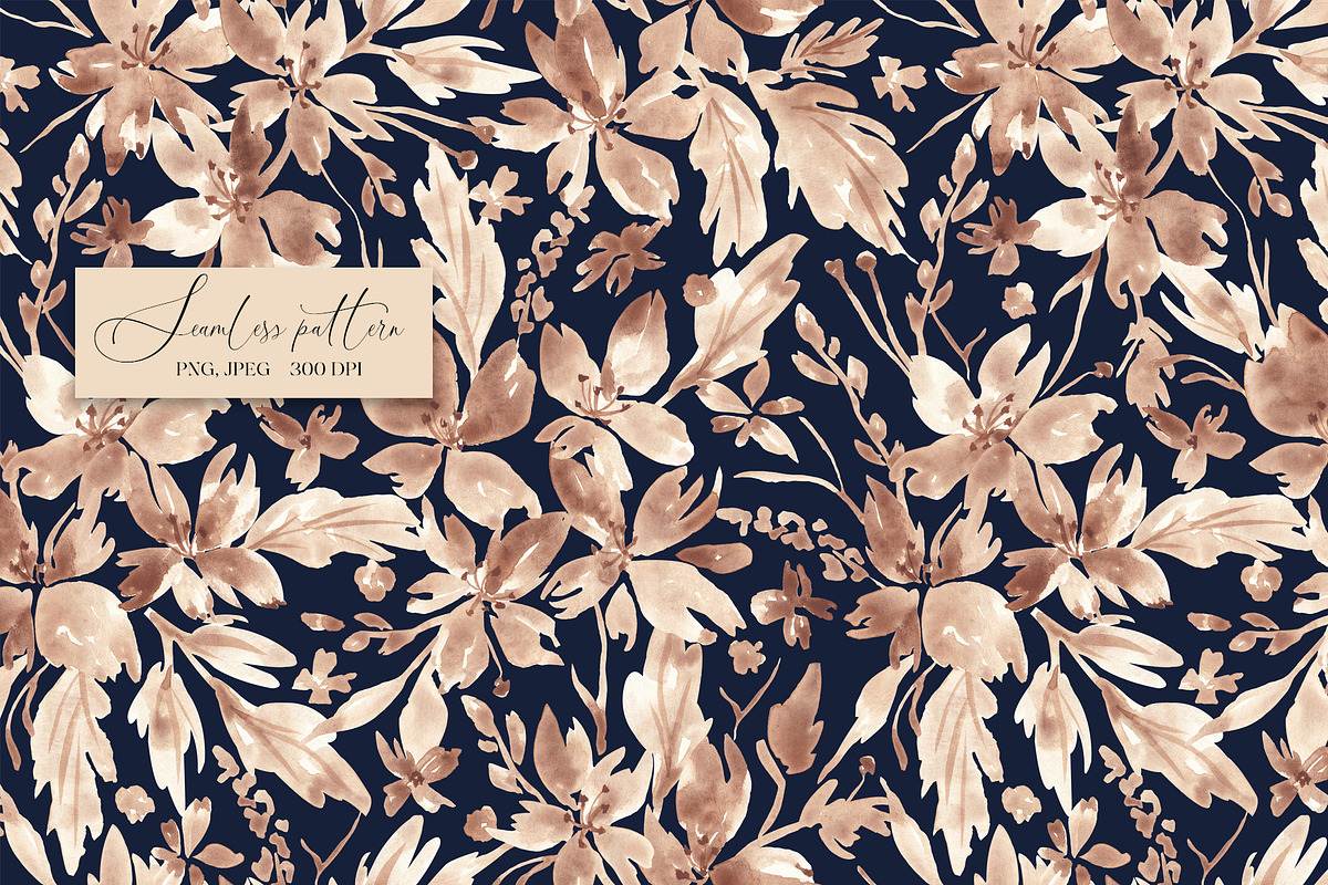 Mocha Mousse Floral pattern, a Pattern Graphic by SirenaArt (Photo 7 of 16)