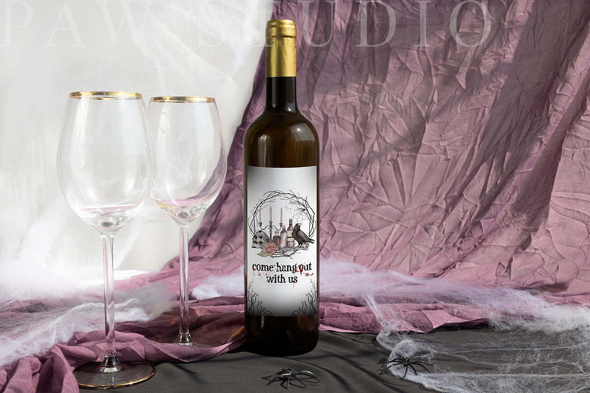 Halloween Bottle Mockup Label fall, an Advertising Mockup by PawMockups (Photo 6 of 10)