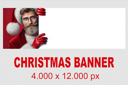 Modern Santa Claus long banner