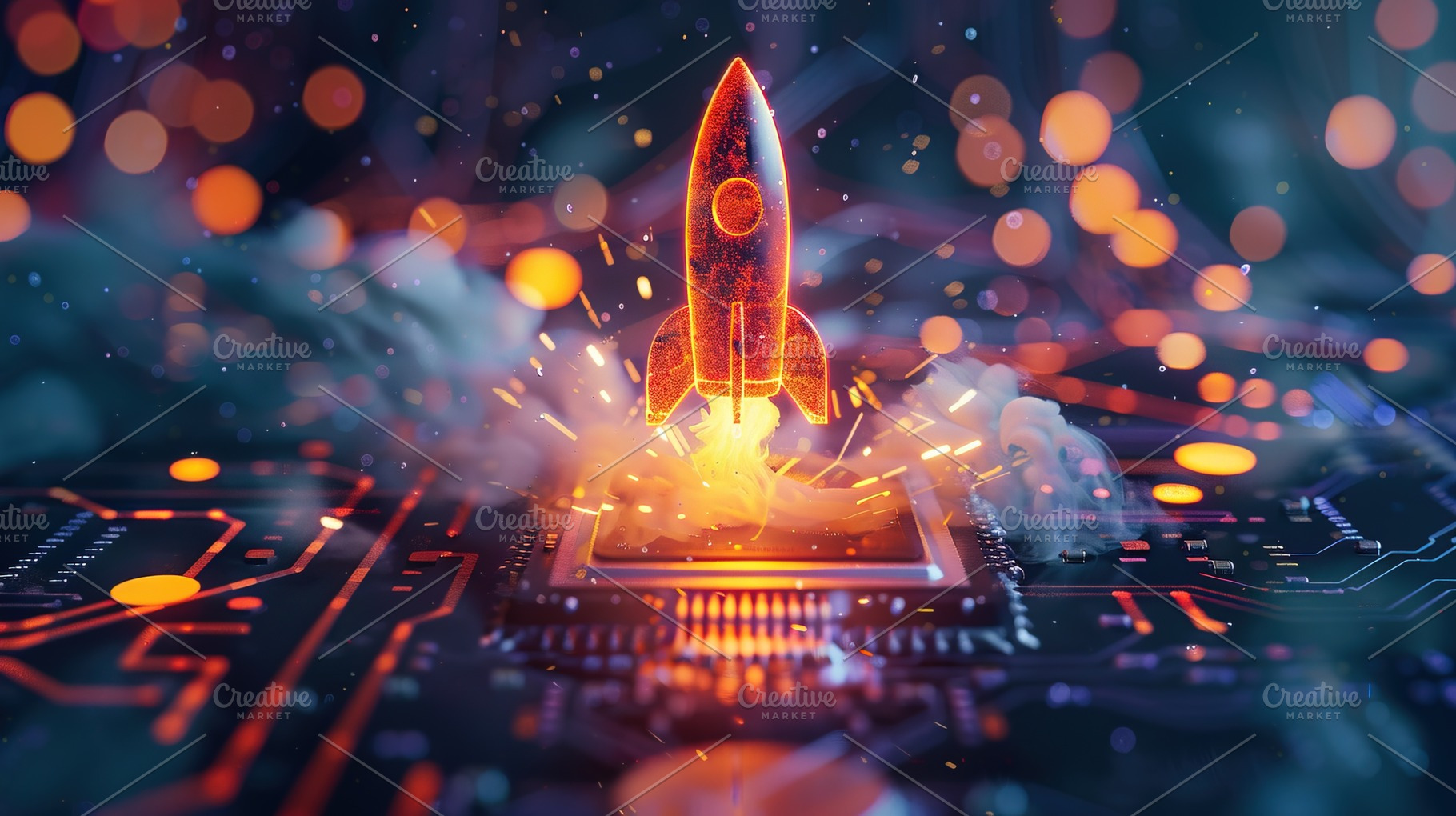 Rocket Launching from Microchip, a Technology Photo by Ales Munt
