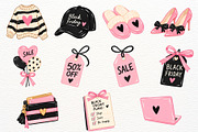 Black Friday Clipart Girly PNG Sale, a Seasonal Illustration by SugarCloudStudioArt (Thumbnail 5 of 6)