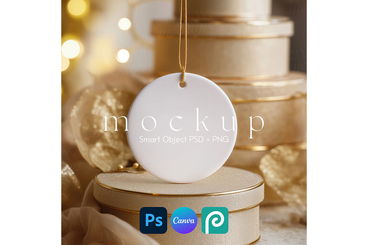 Ceramic Ornament Mockup, a Merchandise Mockup by EmpaviMockups (Photo 1 of 7)