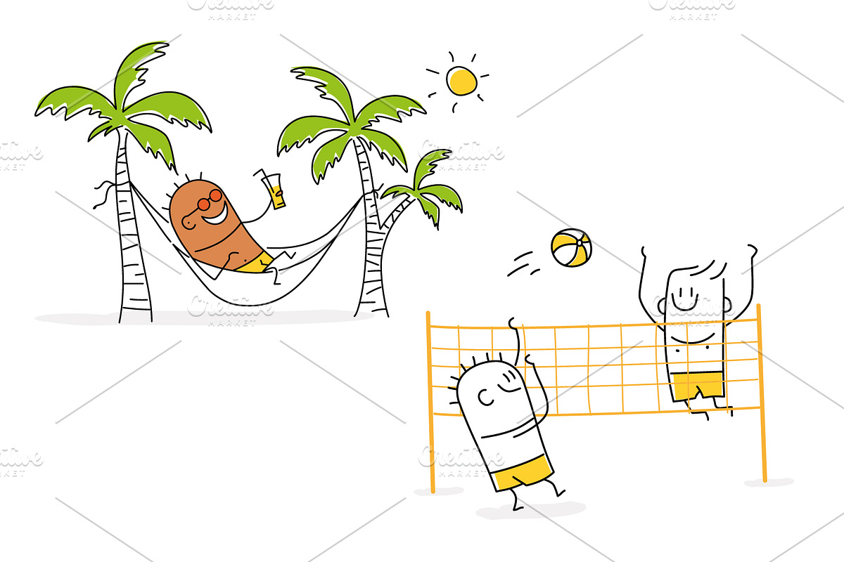 Stick Figures on the beach, a Person Illustration by Anna Semenchenko (Photo 4 of 4)