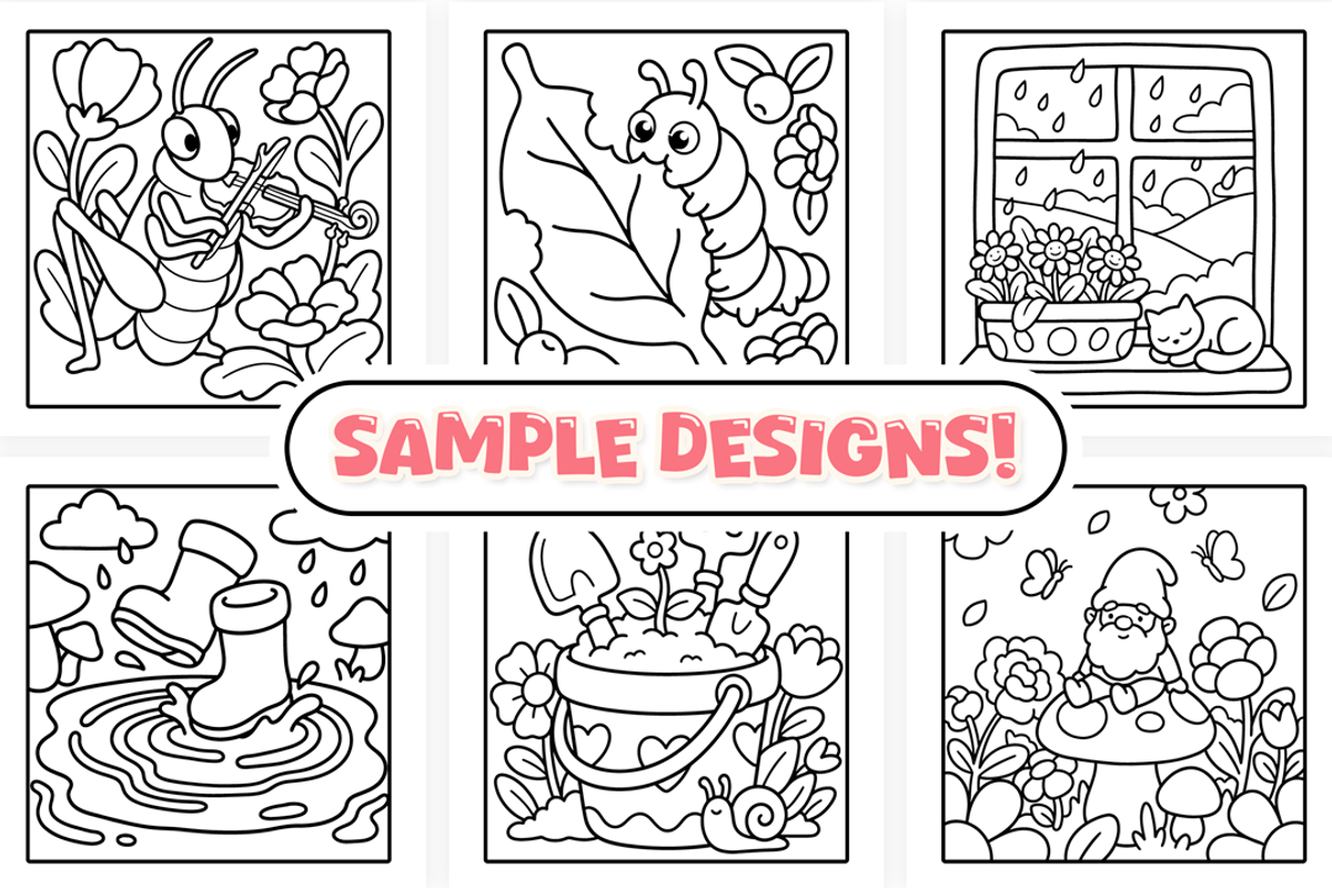 Bold and Easy Spring Mini Coloring, a Seasonal Illustration by Craftsbeefy (Photo 2 of 4)