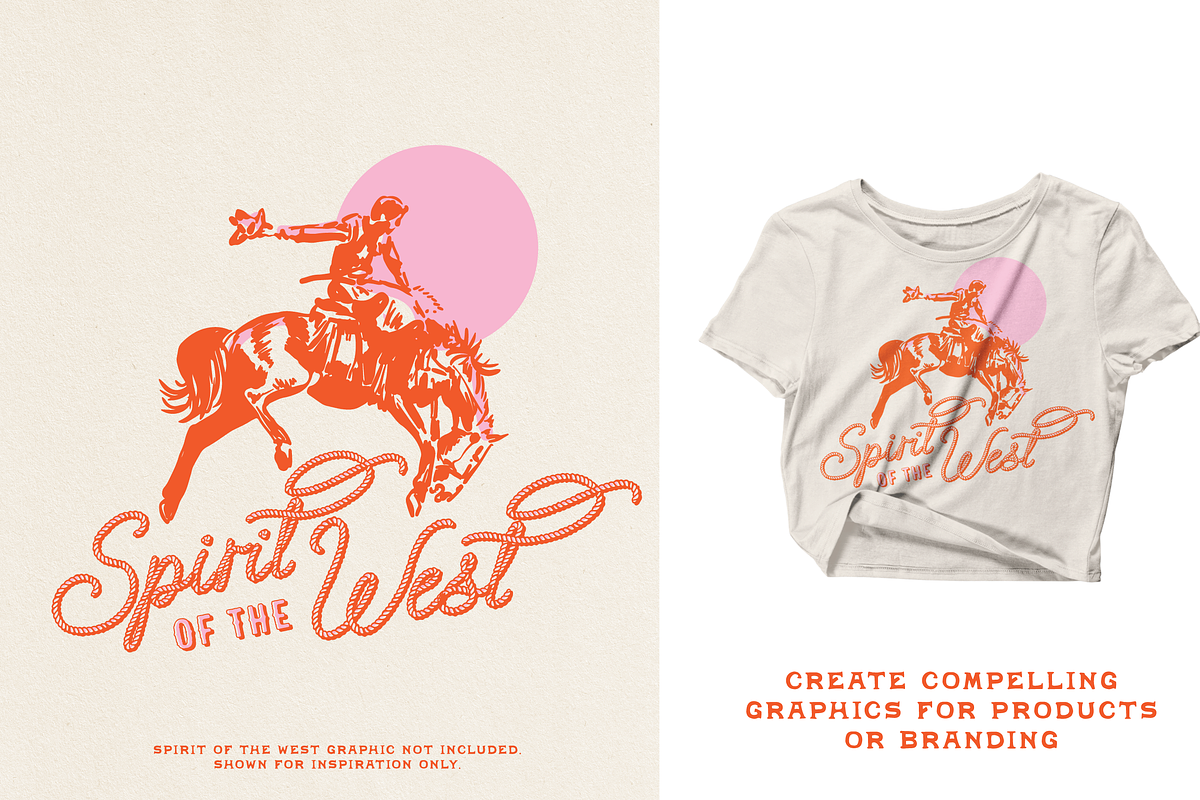 Wild Western Cowboy Horse Graphic, an Illustration by Antiquaria (Photo 4 of 4)