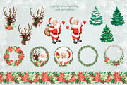 Santa, reindeer watercolorclipart., a Decorative Illustration by SavinV (Thumbnail 3 of 7)