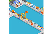 Isometric industrial port cargo, a Transportation Illustration by AlexZeL (Thumbnail 1 of 3)