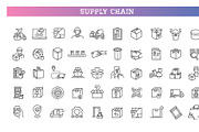 Supply Chain Icon Set. Logistics, an Outline Icon by Tettygreen (Thumbnail 1 of 2)