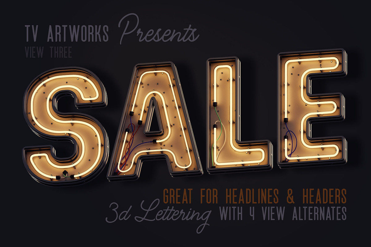 Modern Neon 3D Lettering, a Graphic by TVartworks (Photo 3 of 18)